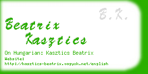 beatrix kasztics business card